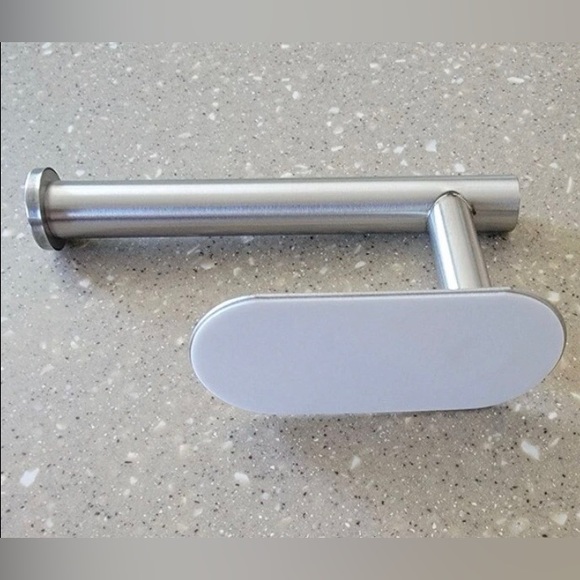 NIB Stainless Steel Toilet Paper Holder / No Punch /Easy 3M Stick Decor Bathroom - Picture 8 of 15